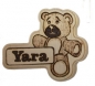 Preview: Wooden sign - bear - name tag