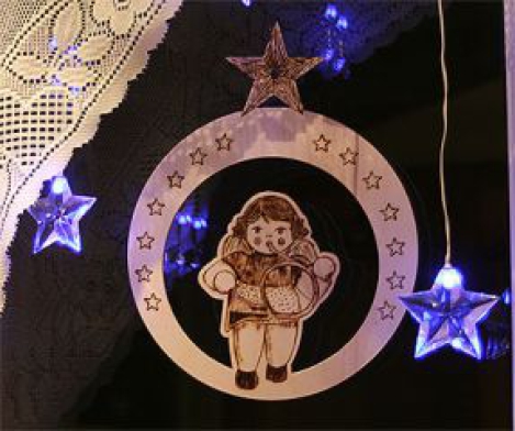 Christmas deko angel with horn