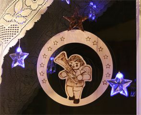 Christmas deko angel with trombone
