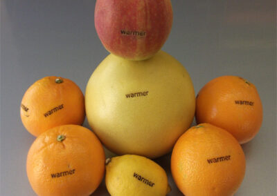 Branding auf Früchten